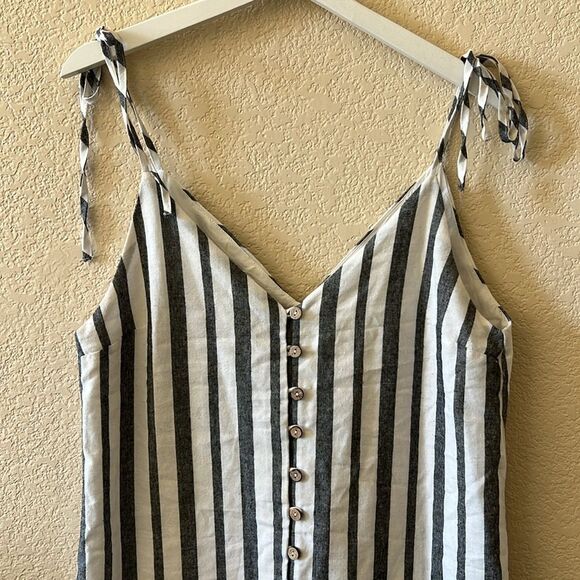 Style Rack Striped Sleeveless with Button Detail Mini Dress Medium - Picture 4 of 11